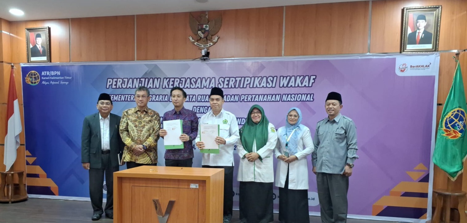 Kemenag Kukar–ATR/BPN Teken MoU Percepatan Sertifikasi Tanah Wakaf